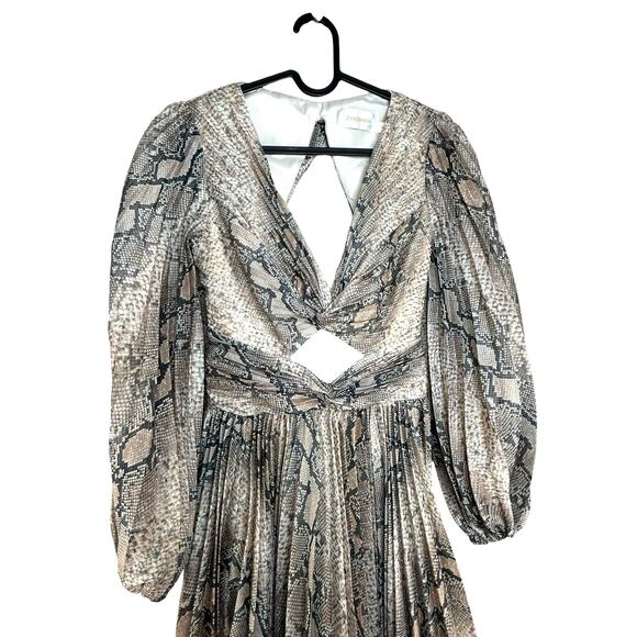 Zimmermann Snake Print Cutout Dress SZ 0/ US 4/ AU UK 8 Corsage Python Coquette - Picture 7 of 14